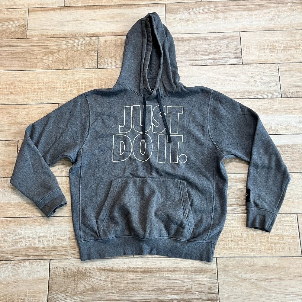 Unisex Nike Grey "Just Do It" Hoodie - L